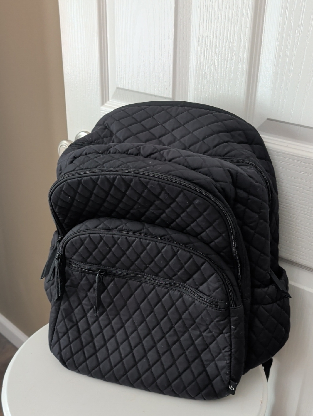 Vera Bradley XL Campus Backpack Laptop Travel Bag Black: Tons Of Space! Like New